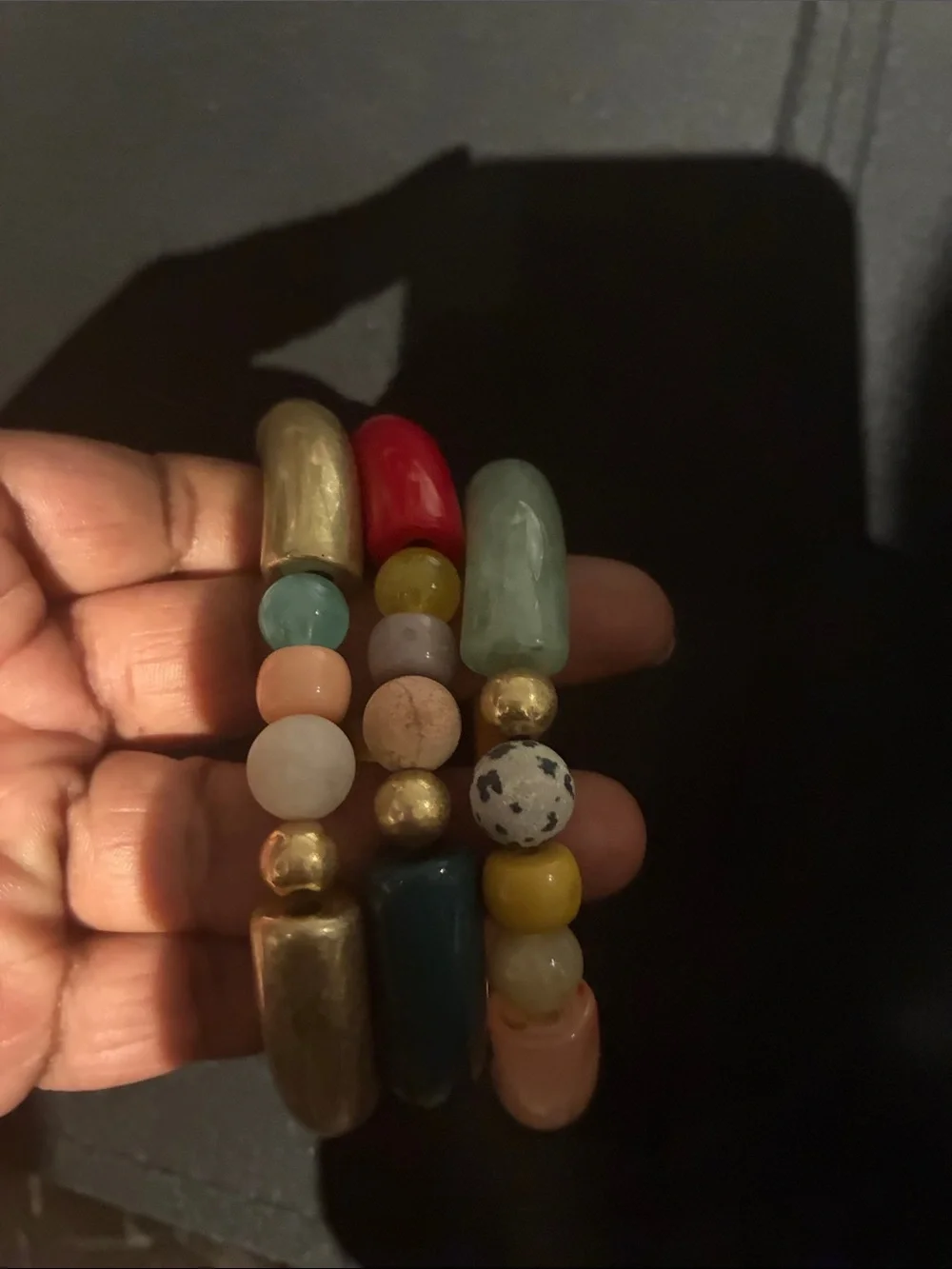Plunder Multicolor Beaded Stretch Bracelet Trio - Picture 4 of 4